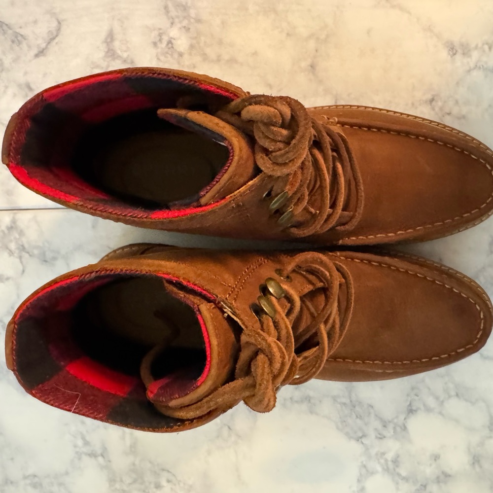 Sperry A/O Tan Leather Winter Boots - Picture 2 of 9